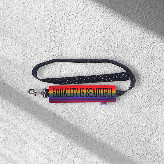 Pride Dog Lead Sleeve – Rainbow Colours with Inspiring Quote